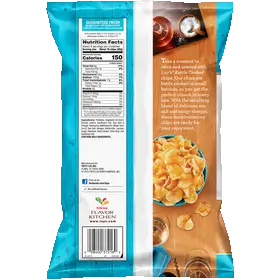 Back view of a snack package with nutritional information and product image.