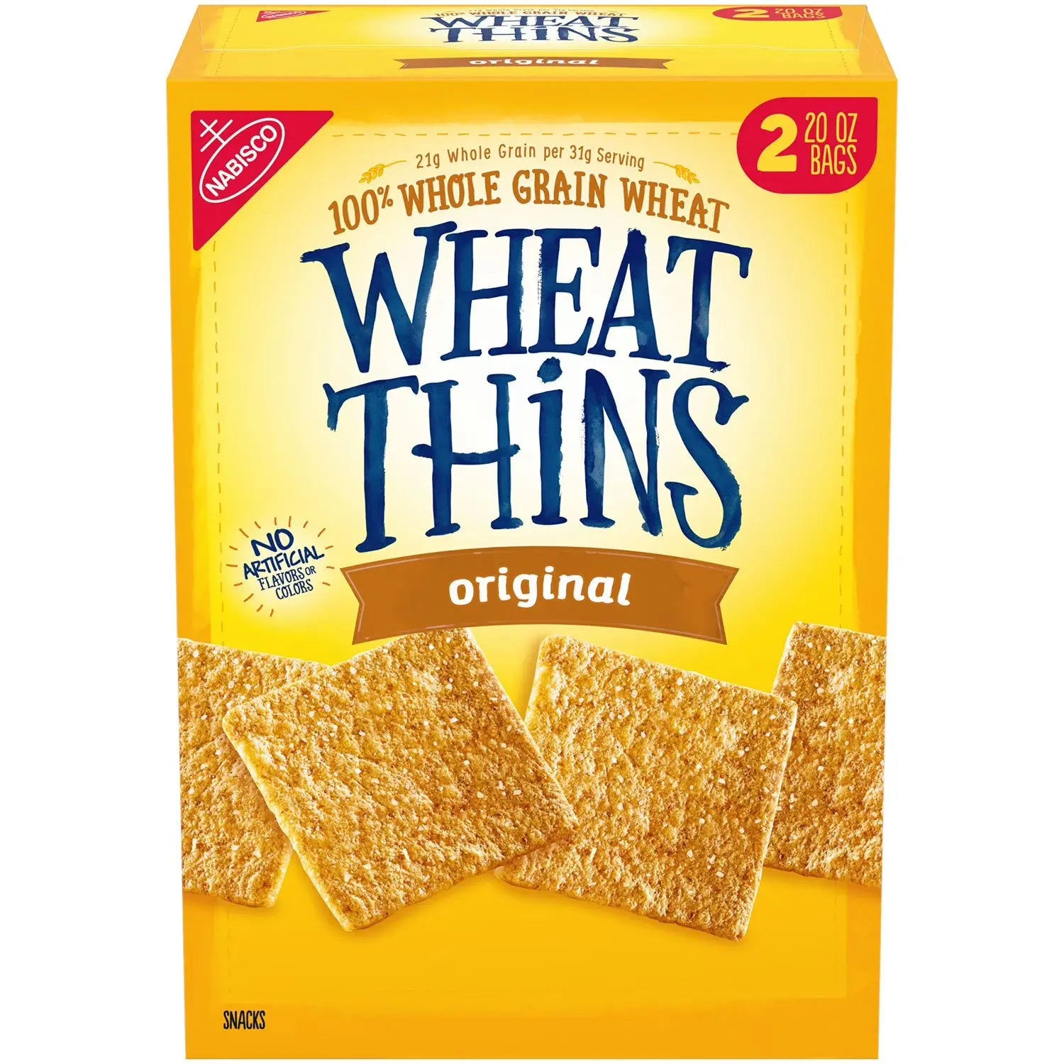 Wheat Thins Original Whole Grain Wheat Crackers 40 oz Box - Bulk Snack for Dips & Cheese SC