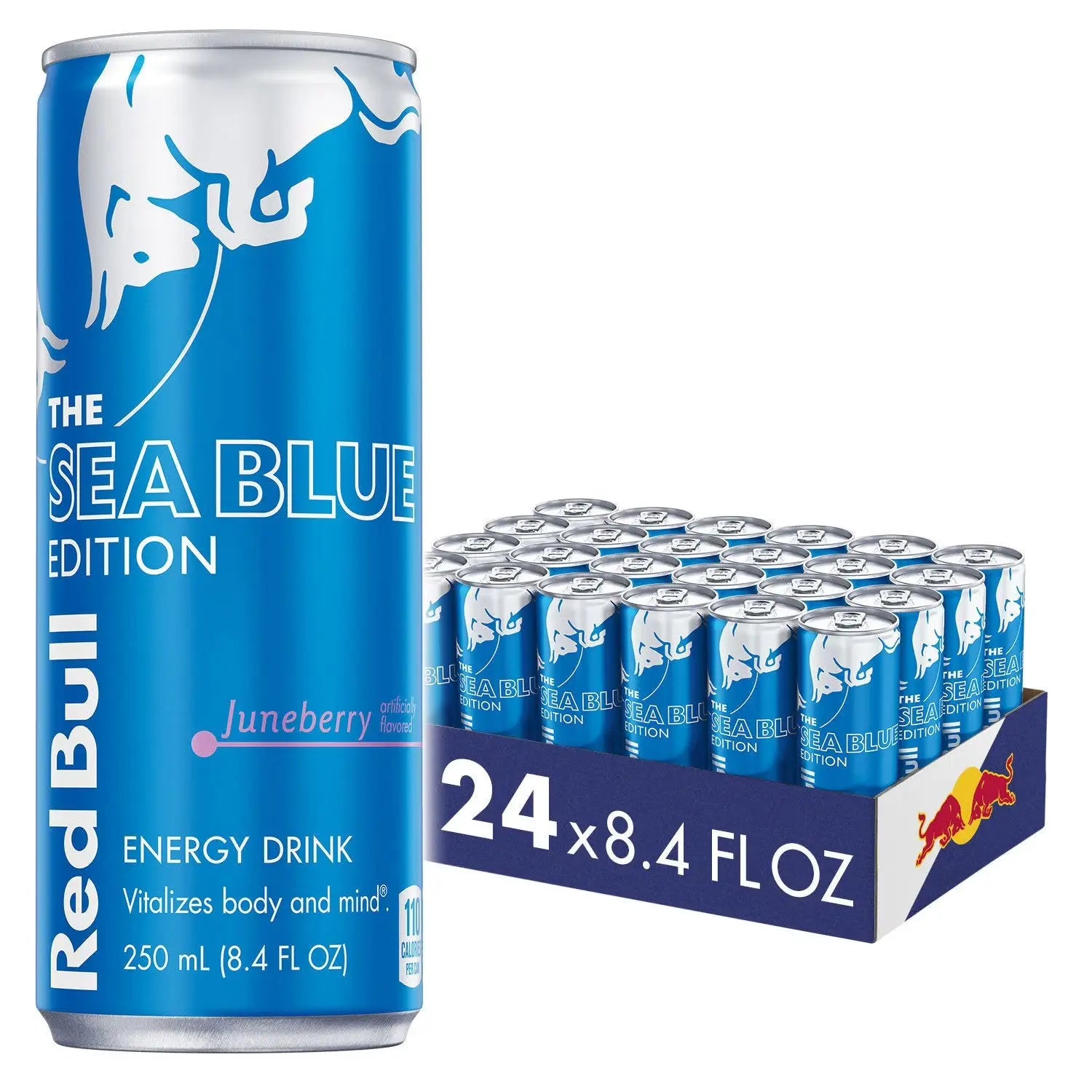 Red Bull Summer Juneberry Edition Sea Blue Energy Drink, 8.4 fl oz Cans, 24 Pack for American Bulk Buyers SC