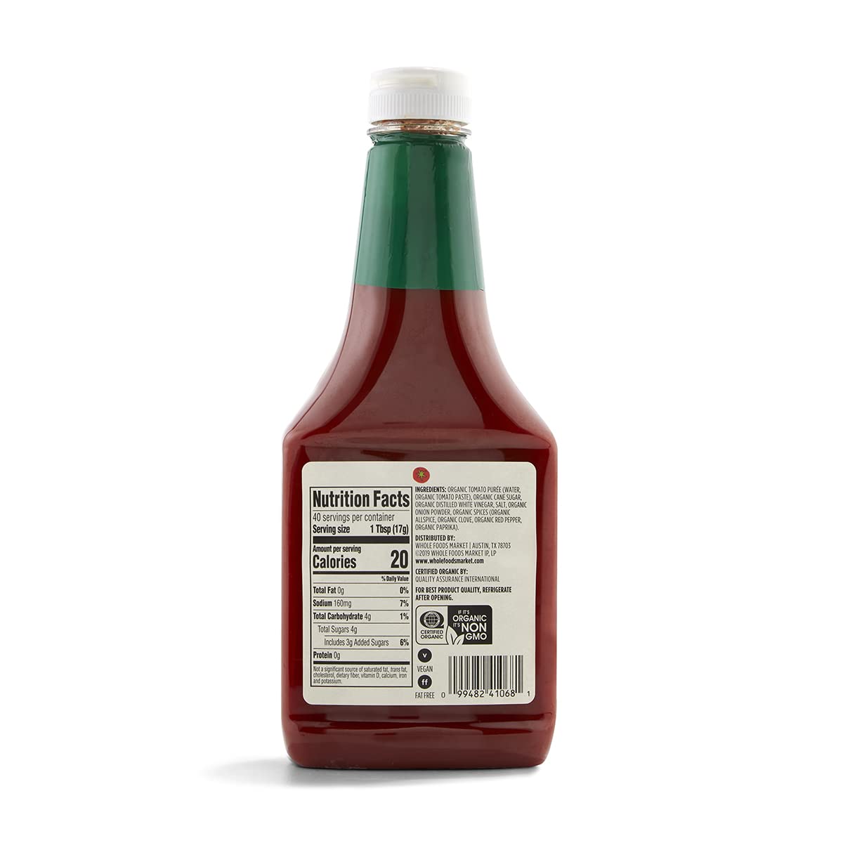 365 by Whole Foods Market Organic Tomato Ketchup, 24 oz Bottle - USDA Organic No HFCS Clean Condiment for American Burgers & Fries AZ