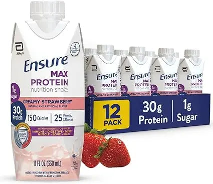 Ensure Max Protein Cafe Mocha Shake 30g Protein Immune Support 11 fl oz 12 Pack for American Adults WA