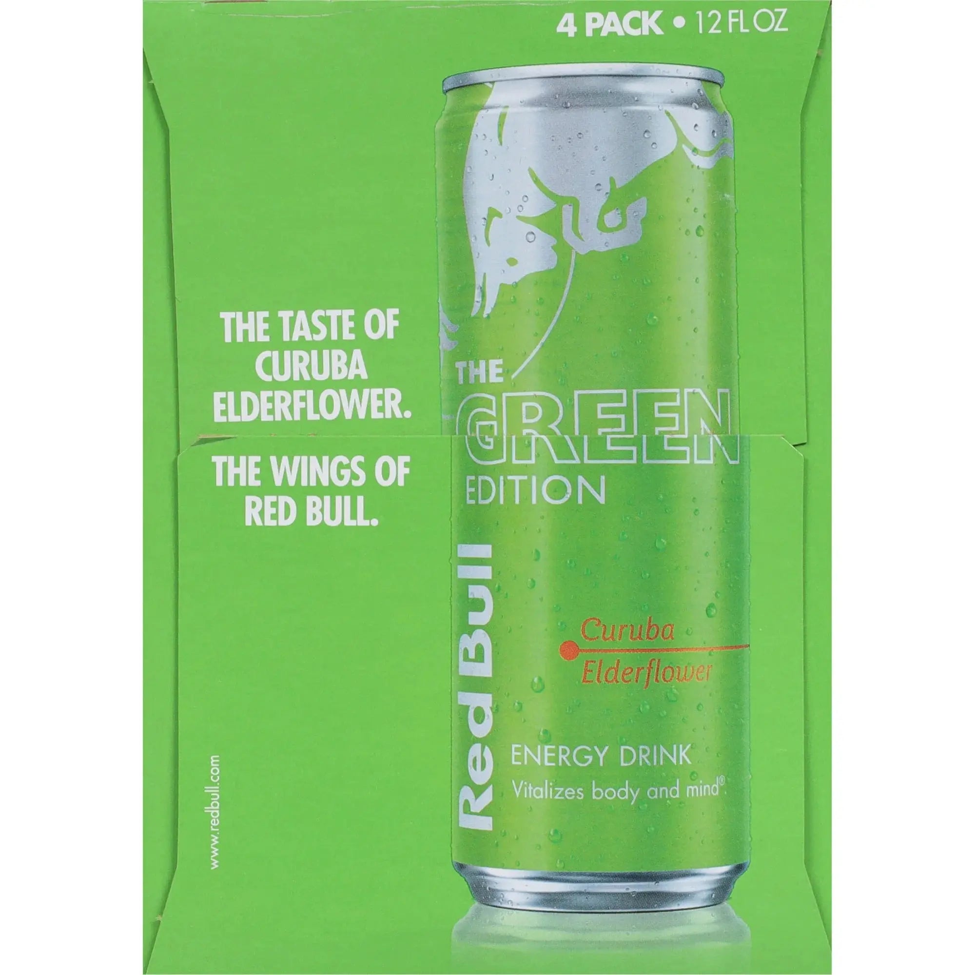 Red Bull Green Edition Curuba Elderflower Energy Drink, 12 fl oz Cans, 4 Pack for American Shoppers WA