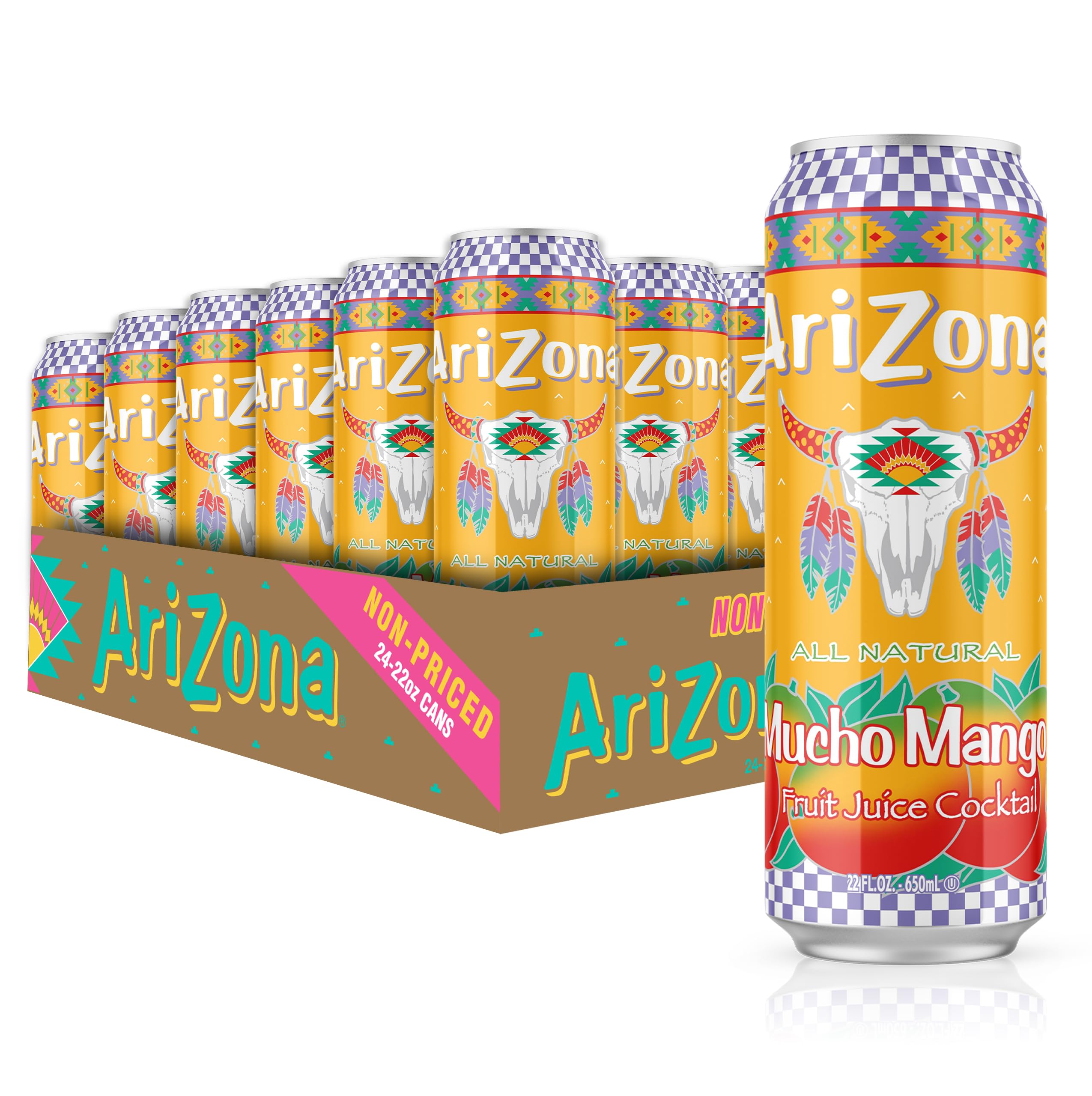 AriZona Fruit Punch Big Can, 22 fl oz, 24 Pack - Real Fruit Juice Blend for American Refreshment Growth Grid