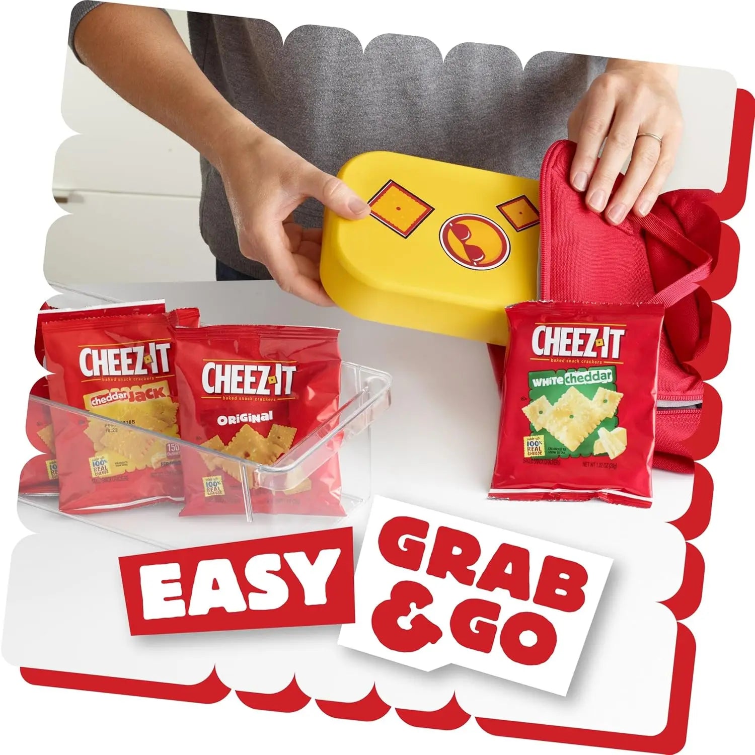 Cheez-It Variety Pack Baked Snack Crackers, Original White Cheddar Cheddar Jack, 12.1 oz 12 Packs - Cheesy Snacks for US Families AZ