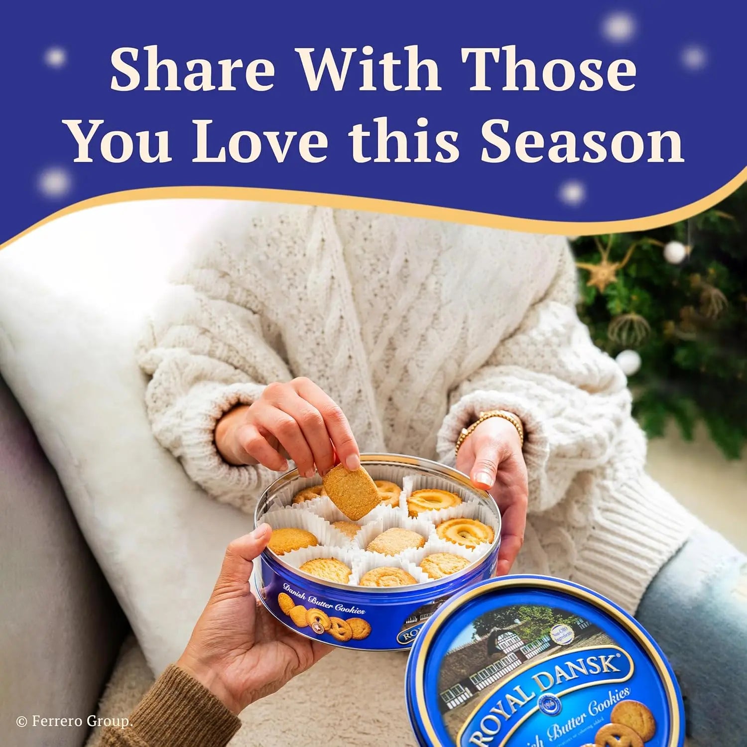 Royal Dansk Danish Butter Cookies Assorted 24 oz Holiday Gift Tin – Crisp Butter Cookies for American Christmas Sharing AZ