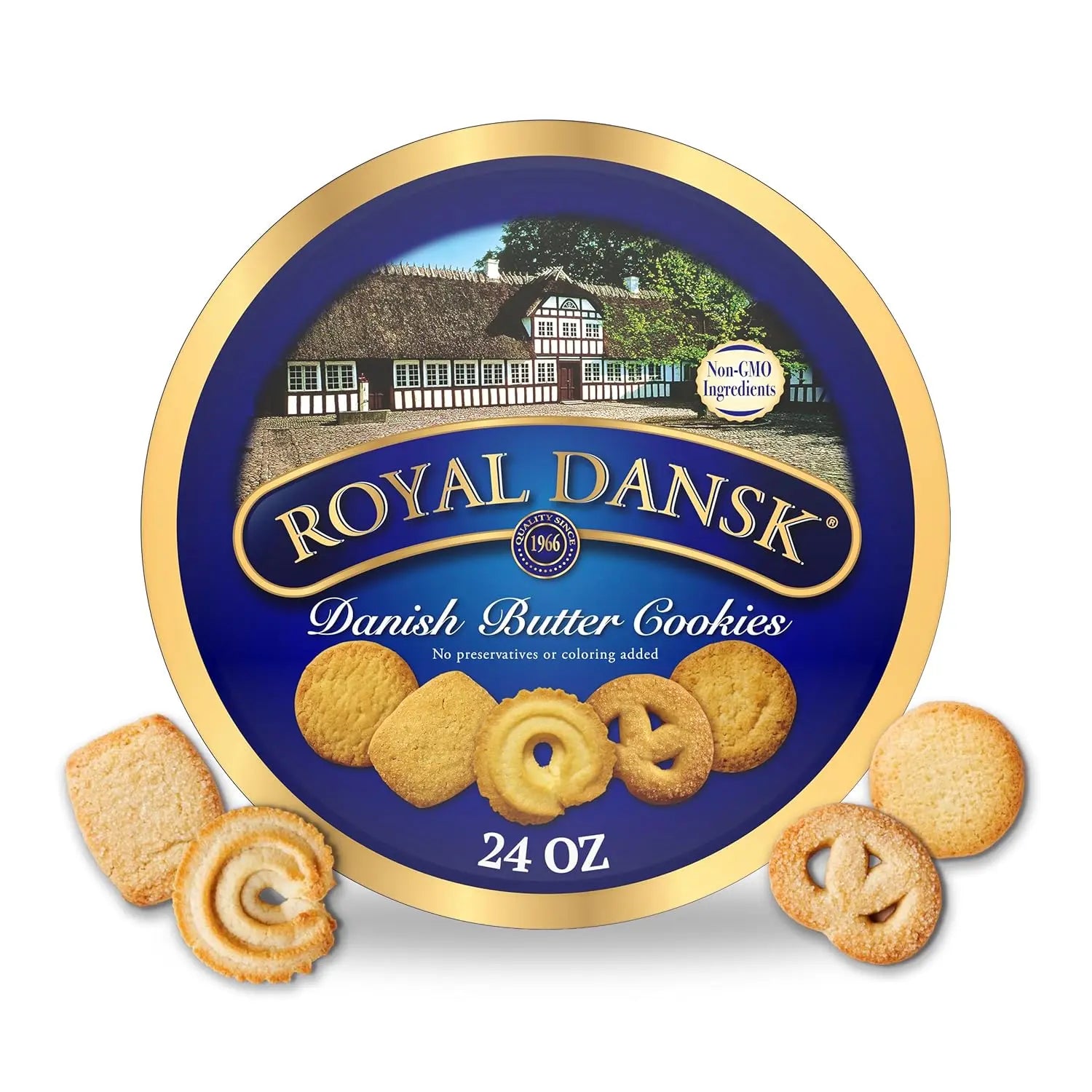 Royal Dansk Danish Butter Cookies Assorted 24 oz Holiday Gift Tin – Crisp Butter Cookies for American Christmas Sharing AZ