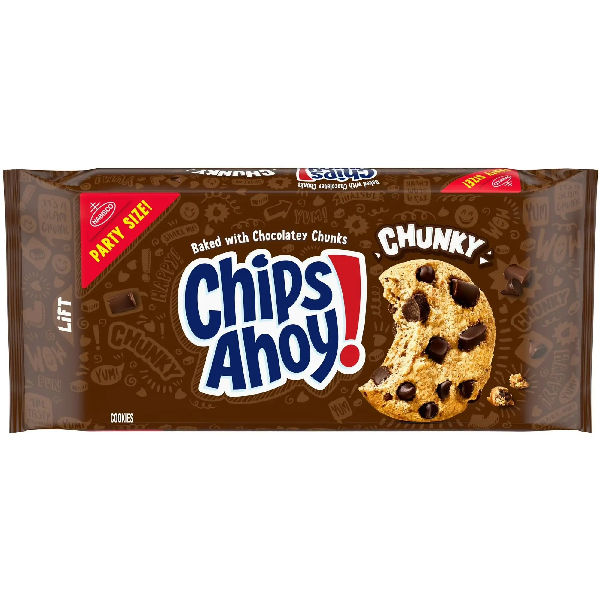 CHIPS AHOY! Chunky Fudgy Chocolate Chip Cookies Party Size 24.75 oz – Kosher Crunchy for American Parties & Lunches WA