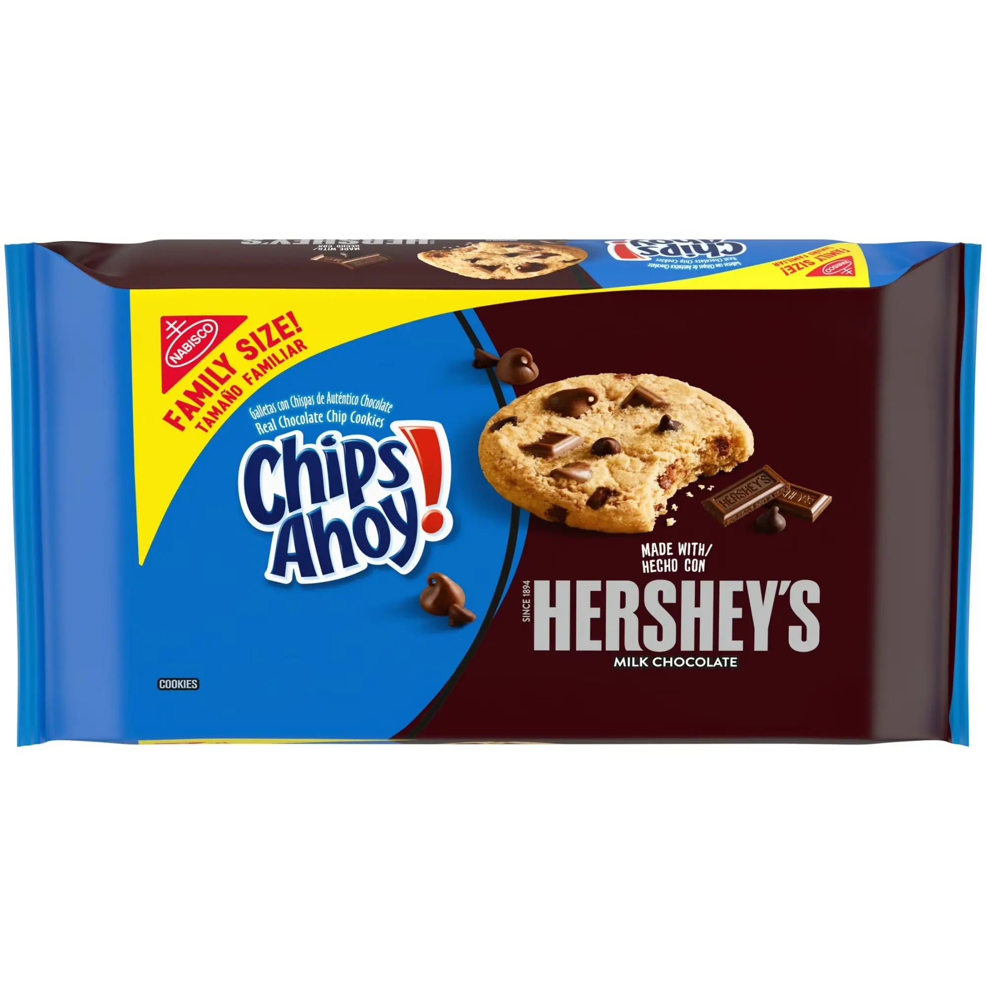 CHIPS AHOY! Hershey's Milk Chocolate Chip Cookies Family Size 14.48 oz – Crunchy Kosher Treats for American Milk Dunks WA