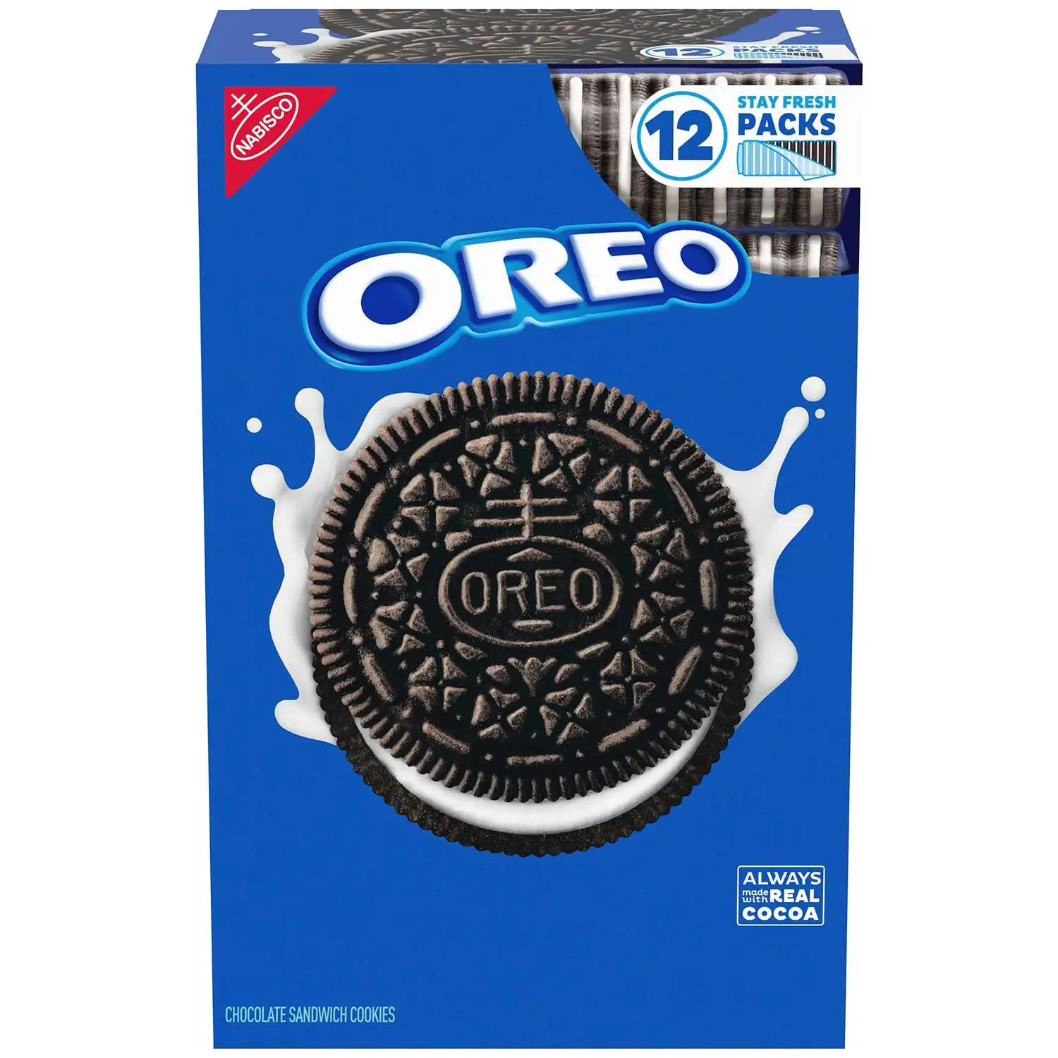 OREO Chocolate Sandwich Cookies 5.23 oz Sleeves, 12 Pack – Classic Cocoa Wafers with Creme for American Dunking SC