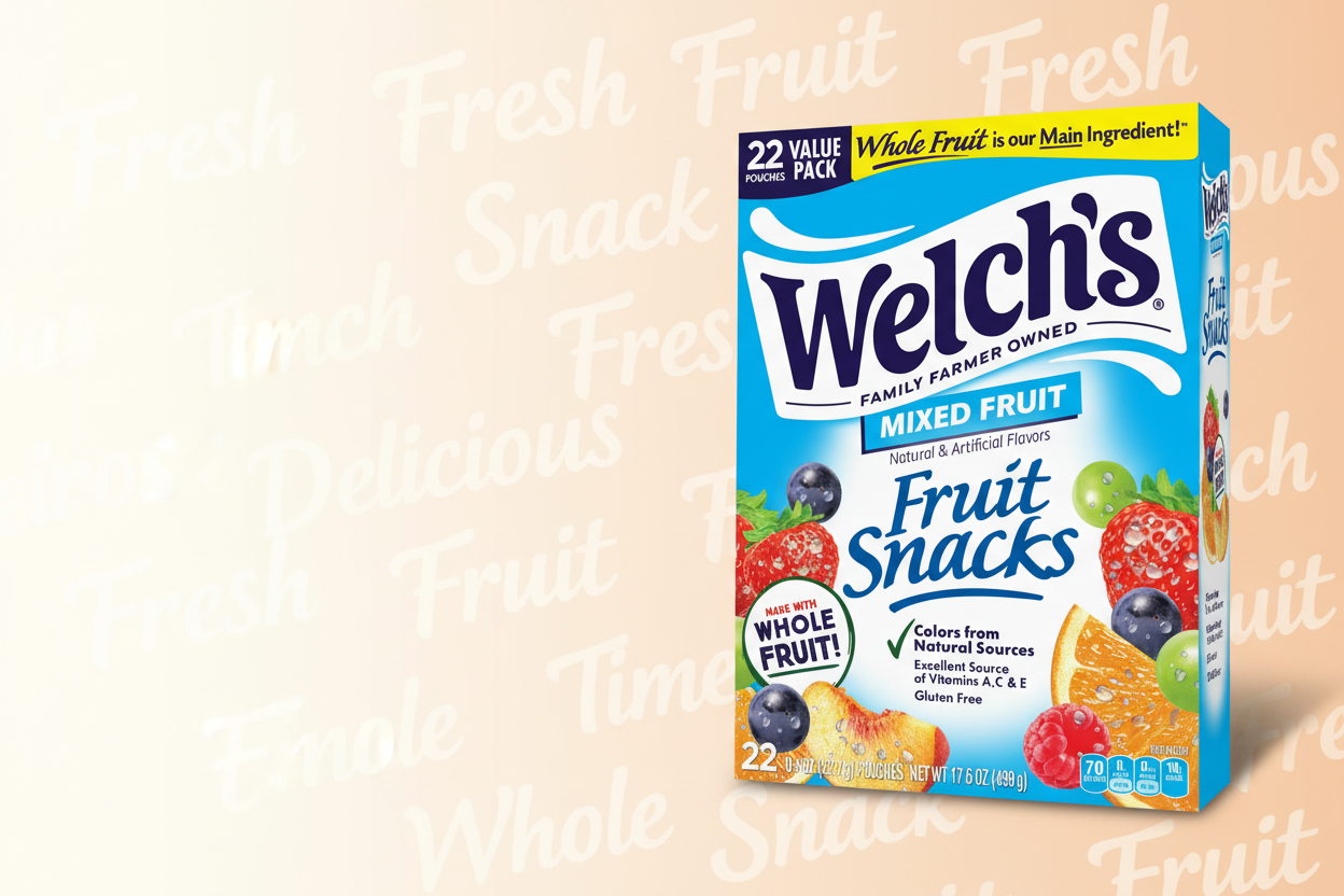 Welch's Fruit Snacks Homepage Banner - With Background Text